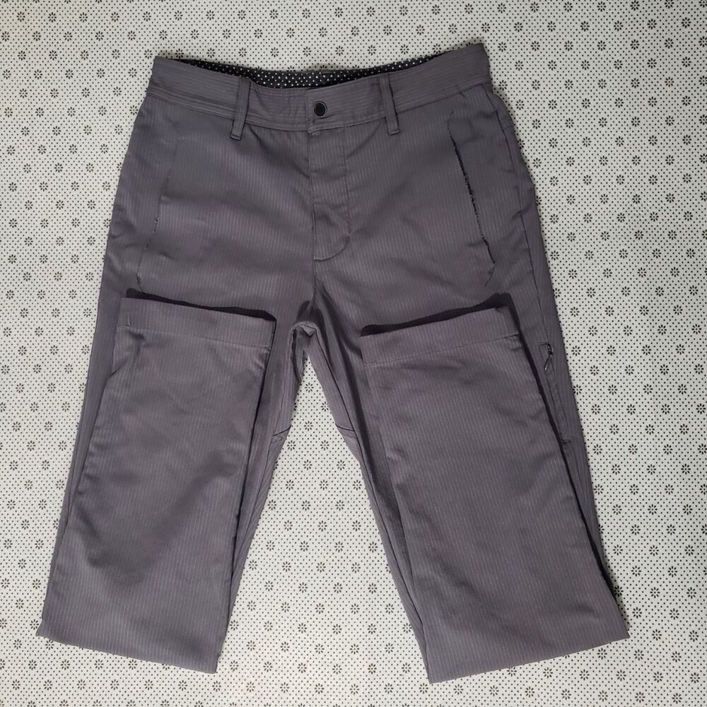 Lululemon Men's Commute Pant 30 Dark Slate Pinstripe Gray Chino Trousers